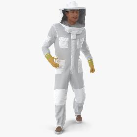 3D model Man wearing Beekeeping Suit Rigged